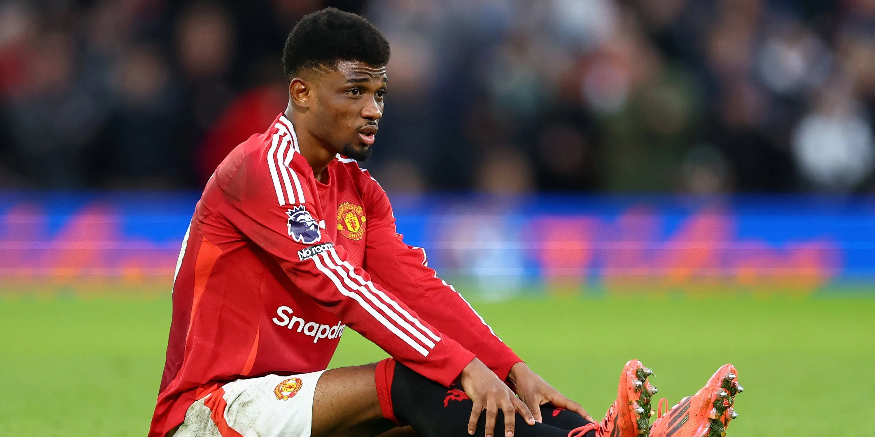 Amad Diallo của Man Utd ăn mừng bàn thắng sau chấn thương