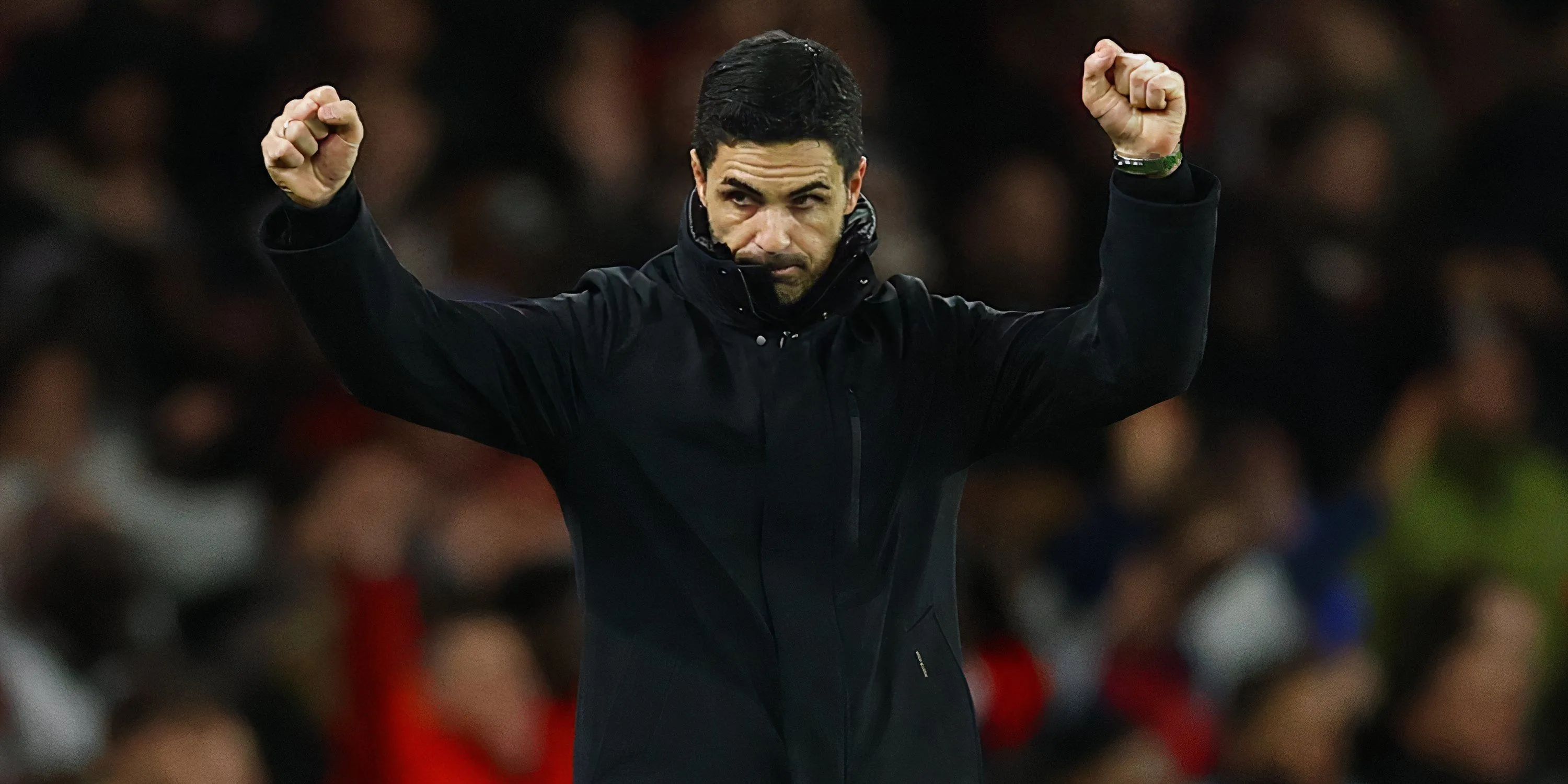 HLV Mikel Arteta ăn mừng cùng Arsenal