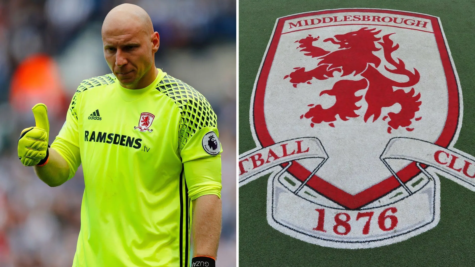 Một cầu thủ của Middlesbrough trong trận đấu tại Premier League