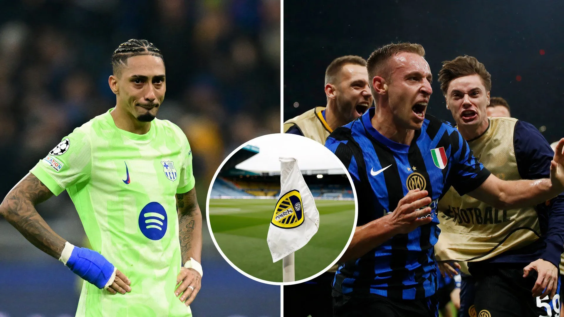 Raphinha trong màu áo Leeds United thi đấu tại Champions League