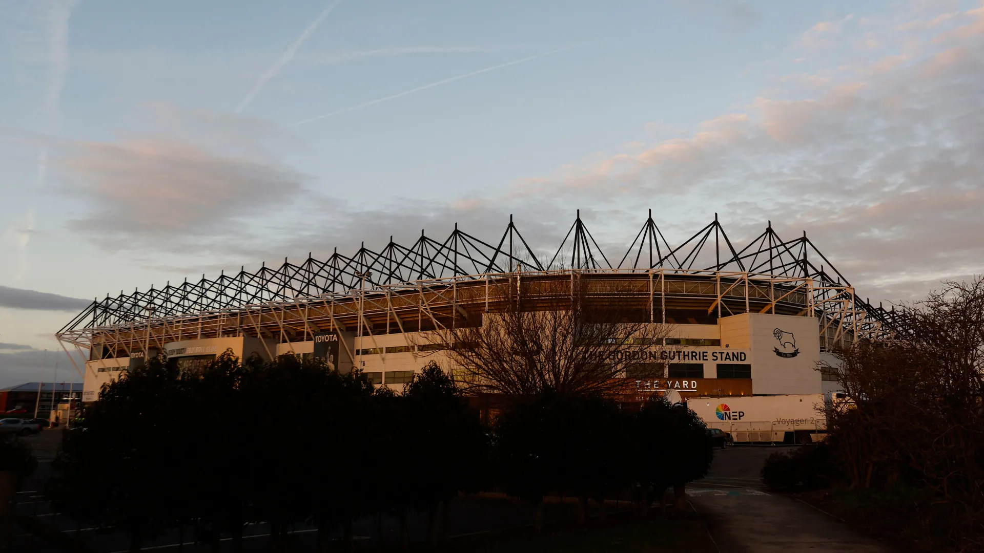 Sân vận động Pride Park, sân nhà của câu lạc bộ Derby County tại giải Hạng Nhất Anh.