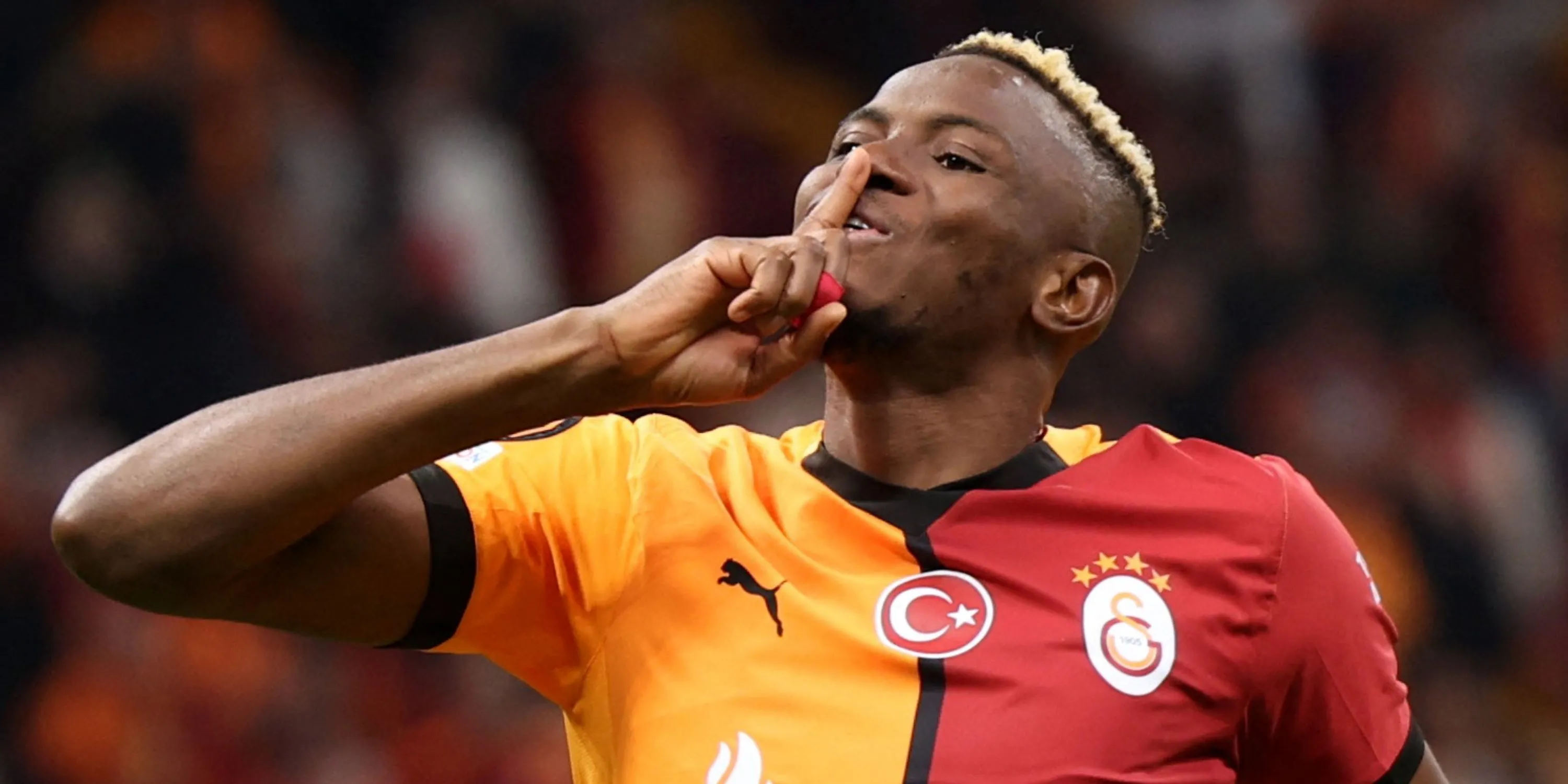 Victor Osimhen trong màu áo Galatasaray, tiền đạo được cho là mục tiêu của Arsenal