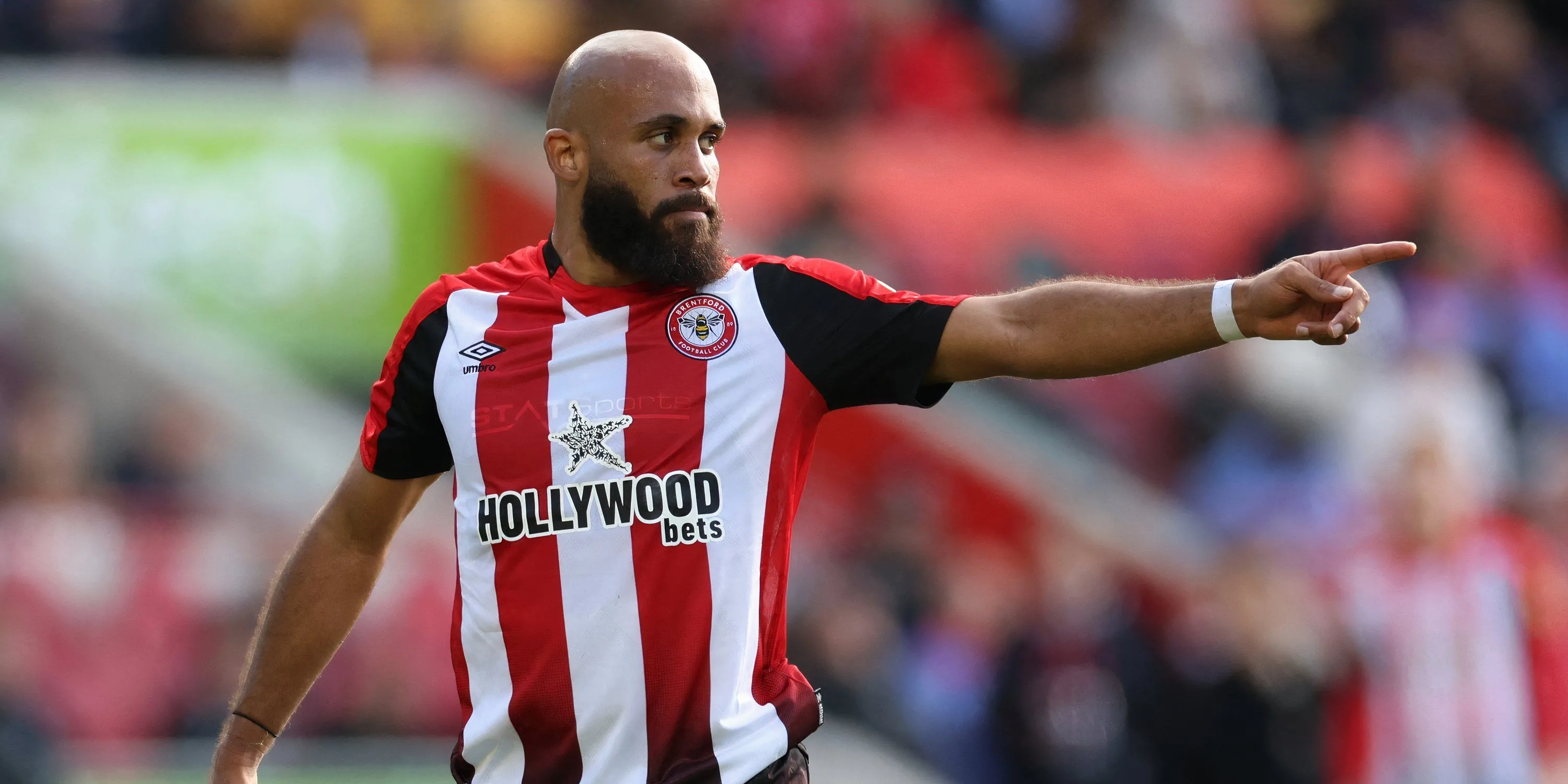 Bryan Mbeumo của Brentford ăn mừng bàn thắng, tiền đạo đang được MU theo đuổi