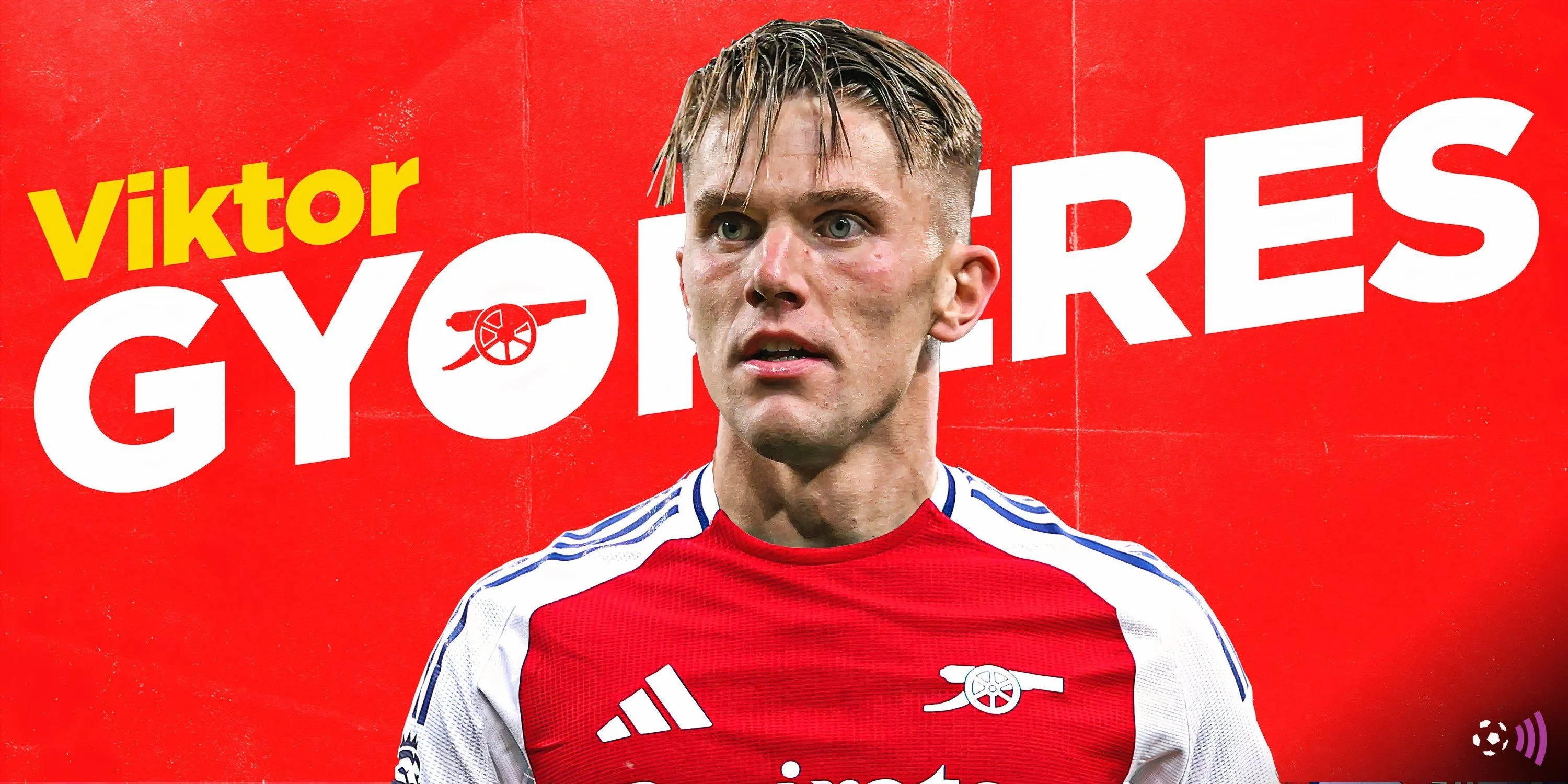 Viktor Gyokeres trong màu áo Arsenal, ăn mừng bàn thắng với gương mặt quyết tâm, biểu tượng cho sự khởi đầu mới