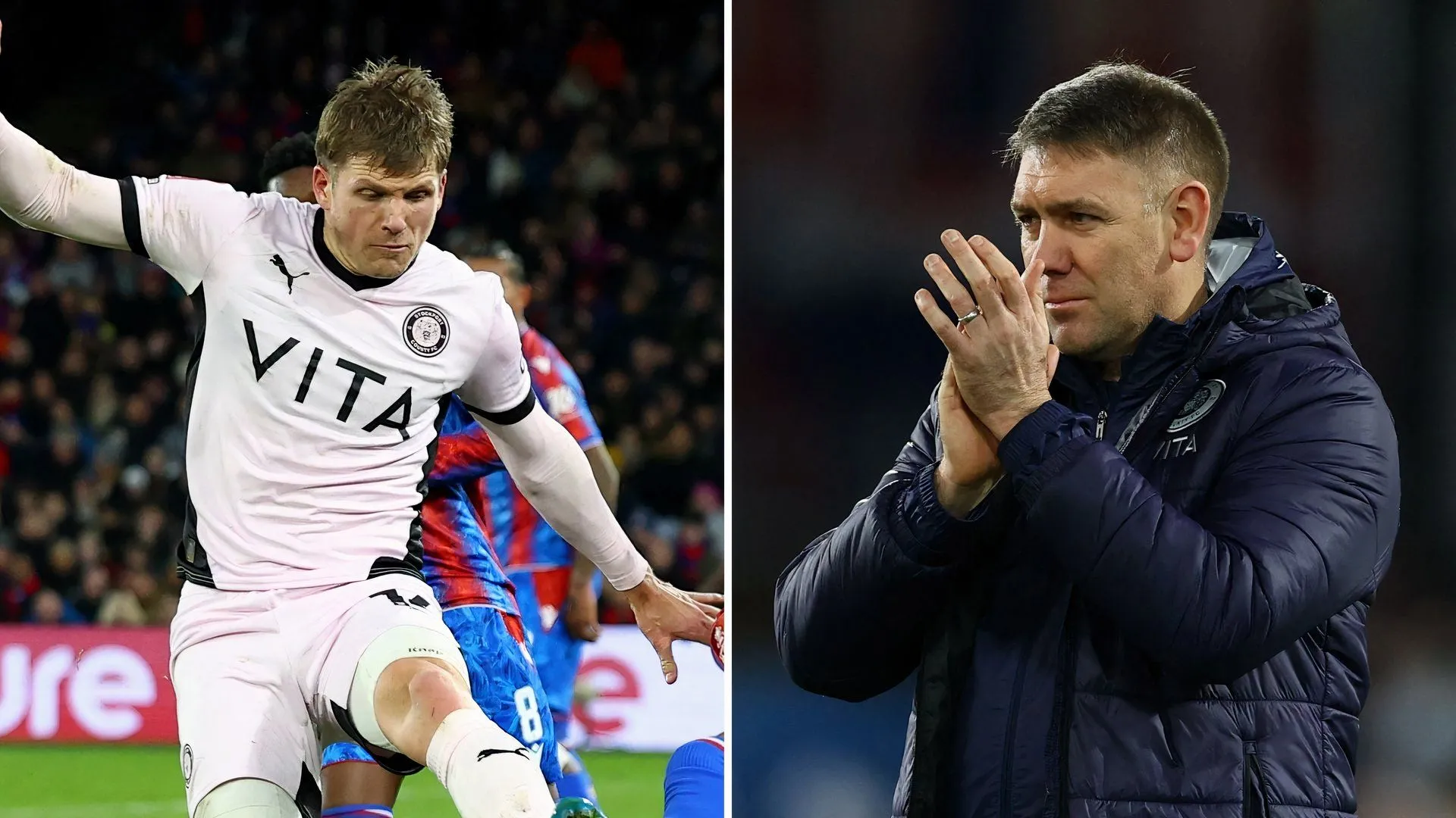 Will Collar và HLV Dave Challinor thời còn ở Stockport County